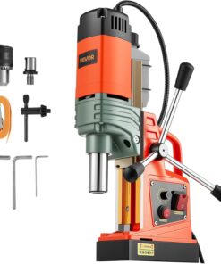 VEVOR Magnetic Drill Press, 1400 W, 2 in Boring Diameter, 2810 lbf Power Portable Mag Drill Press, 0–800 RPM Adjustable Speed, with Weldon Shank, for Metal Surface, Industrial and Home Improvement