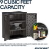 Suncast Heavy-Duty Resin Outdoor Storage Cabinet, 30" W x 20.25" D x 36" H Dark Grey Base Garage Storage Cabinet with Lockable Doors and Metal Reinforced Shelves, Made in the USA
