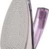 Rowenta Travel Iron, Pro Compact Stainless Steel Soleplate Hand Held Steamer Iron for Clothes, 200 Microsteam Holes, 1000 Watts Ironing, Fabric Steamer, Dual Voltage, Mini Iron, Purple, DA1560