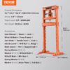 VEVOR Hydraulic Shop Press, 12 Ton/26000lbs, H-Frame, 4-Hold Adjustable Height, with Movable Plates, for Garage or Professional Users, Orange