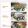 VEVOR 1200 Lbs Steel Garden Cart, Heavy Duty Pullable Garden Wagon Yard Cart, 2 in 1 Outdoor Metal Utility Wagon Yard Trailer with 13" All Terrain Tires, Mesh Removable Sides and 180°Rotating Handle
