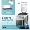 EUHOMY Ice Cube Maker Machine Countertop with External Water Tank, 2 Ways to Add Water, 34Lbs/Day, 16Pcs Ready in 7 Mins, Auto-Cleaning, with Ice Scoop & Basket, for Home/Kitchen/Office/Bar (Black)