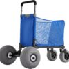 VEVOR Beach Cart, 165LBS Load Capacity, Portable Folding Beach Wagon Dolly with 12" Balloon Wheels for Sand, Storage Bag & 4-Level Adjustable Height for Outdoor Camping Fishing VEVOR Beach Cart, 165LBS Load Capacity, Portable Folding Beach Wagon Dolly with 12" Balloon Wheels for Sand, Storage Bag & 4-Level Adjustable Height for Outdoor Camping Fishing