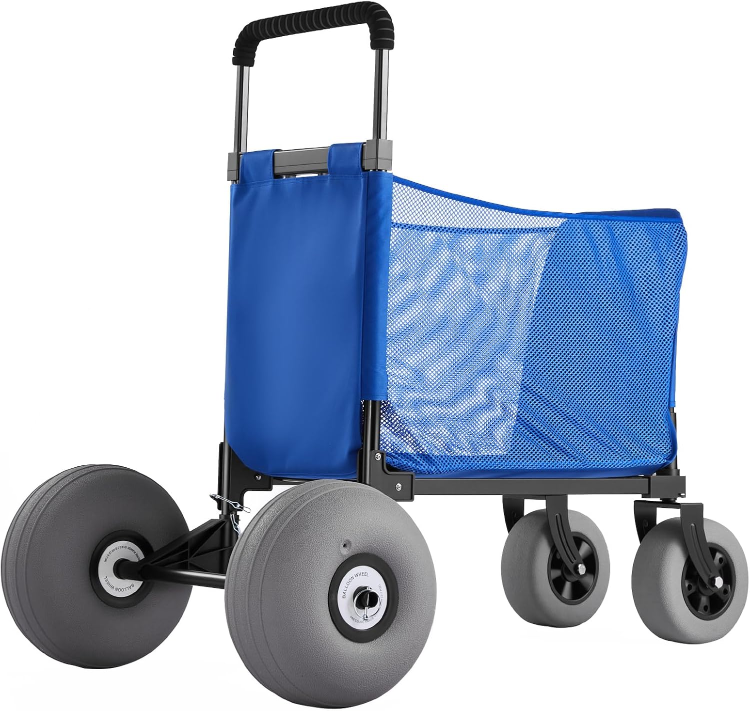 VEVOR Beach Cart, 165LBS Load Capacity, Portable Folding Beach Wagon Dolly with 12" Balloon Wheels for Sand, Storage Bag & 4-Level Adjustable Height for Outdoor Camping Fishing VEVOR Beach Cart, 165LBS Load Capacity, Portable Folding Beach Wagon Dolly with 12" Balloon Wheels for Sand, Storage Bag & 4-Level Adjustable Height for Outdoor Camping Fishing - Image 9