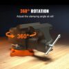VEVOR Bench Vise, 6-inch Jaw Width 5.9-inch Jaw Opening, 360-Degree Swivel Locking Base Multipurpose Vise w/Anvil, Heavy Duty Ductile Iron Workbench Vise w/Bolts & Nuts, for Drilling, Pipe Cutting | 360-Degree Swivel Locking Base, Heavy Duty Ductile Iron, w/ Anvil & Bolts & Nuts, Multipurpose Workbench Vise