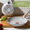 T-Fal Refresh Ceramic Nonstick Pots and Pans Set, 20-Piece, Mint Green | Recycled aluminum body, Thermo-Spot heat indicator, Oven safe to 350°F, No induction, Vented glass lids included