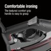 CHI Steam Iron for Clothes with Vertical Steam Burst, Lava Infused Ceramic Soleplate, 300+ Steam Holes, 1700 Watts, 3-Way Auto Shutoff, XL 10' Cord, Black