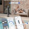 DREO Smart Tower Fan for Indoor & Outdoor Use, 33 ft/s High Velocity, 12 Speeds, 4 Modes Standing Floor Fan, 150° Customizable Oscillating, 20 dB Quiet DC Motor for Bedroom, Weather Resistant, Grey