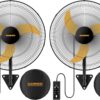 CAMMOO 20 Inch Wall Mount Fan Oscillating, 600D Oxford Cover & Wired Remote | Extended 3.3ft Wired Remote & 6.6ft Power Cord Wall Fan, 3-Speed High Velocity Wall Mounted Fan, for Garage, Workshop