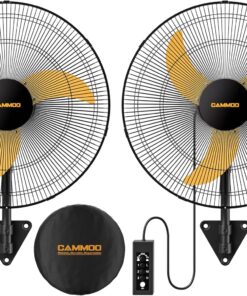CAMMOO 20 Inch Wall Mount Fan Oscillating, 600D Oxford Cover & Wired Remote | Extended 3.3ft Wired Remote & 6.6ft Power Cord Wall Fan, 3-Speed High Velocity Wall Mounted Fan, for Garage, Workshop