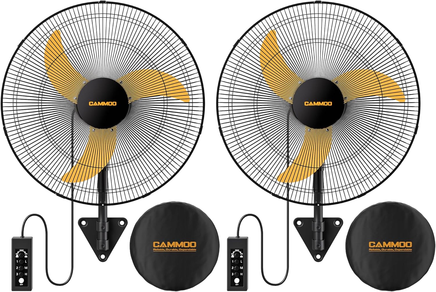 CAMMOO 20 Inch Wall Mount Fan Oscillating, 600D Oxford Cover & Wired Remote | Extended 3.3ft Wired Remote & 6.6ft Power Cord Wall Fan, 3-Speed High Velocity Wall Mounted Fan, for Garage, Workshop CAMMOO 20 Inch Wall Mount Fan Oscillating, 600D Oxford Cover & Wired Remote | Extended 3.3ft Wired Remote & 6.6ft Power Cord Wall Fan, 3-Speed High Velocity Wall Mounted Fan, for Garage, Workshop