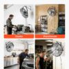 VEVOR Wall Mount Fan, 20 in Wall Mounted Hanging Fan with Mist, IP44-rated Protection, 3-Speed, Long Airflow Distance, Adjustable Rotation Angle, Powerful for Industry, Commercial, Garage, Workshop