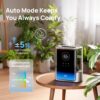 DREO 8L Smart Humidifier Large Room, 80H Runtime, Warm & Cool Mist, HM717S | Up to 600ft², Precise Humidity Control, 1500+RGB Light, 28dB, Humidifiers for Bedroom, Plants, Baby, Supports APP/Voice/Alexa, Silver