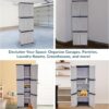 Sunnydaze 72" H Resin Garage Storage Cabinet - Garage Cabinet with Lockable Doors and Adjustable Shelves - Freestanding Utility Storage for Laundry Room, Office, Basement - Gray