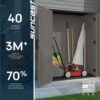 Suncast Outdoor Storage Cabinet Waterproof Resin Vertical Outdoor Storage Shed (54 cu. ft.) for Patio, Garden Tools, Cushions, & Equipment. Weatherproof Plastic Multi-Wall Design, Capacity Made in USA