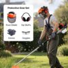 VEVOR Gas Hedge Trimmer, 2 Cycle Gas Power Handheld Hedge Trimmer, 5-in-1 63cc Cordless Weed Eater with Protective Gear Set, Includes Hedge and String Trimmer, Brush Cutter(3T & 40T Blades), Pole Saw