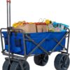 Mac Sports Heavy Duty Collapsible Folding All Terrain Utility Beach Wagon Cart, Blue/Black Mac Sports Heavy Duty Collapsible Folding All Terrain Utility Beach Wagon Cart, Blue/Black