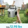 EUHOMY Ice Maker Countertop, Portable Ice Machine with Carry Handle, 26.5lbs Per Day, 9 Cubes in 6 Mins, Auto-Cleaning, with Basket and Scoop, for Home, Kitchen, Camping, RV (Silver)