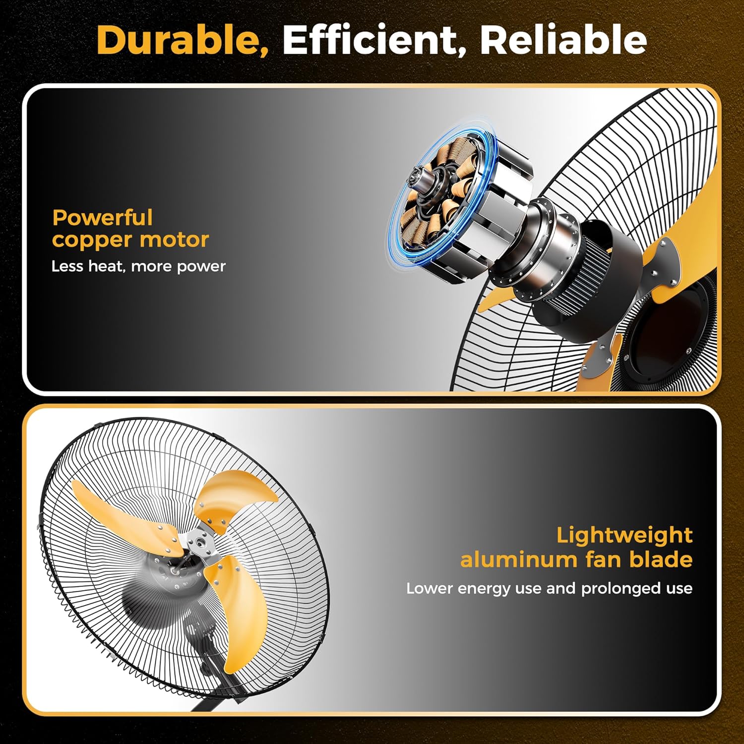 CAMMOO 20 Inch Wall Mount Fan Oscillating, 600D Oxford Cover & Wired Remote | Extended 3.3ft Wired Remote & 6.6ft Power Cord Wall Fan, 3-Speed High Velocity Wall Mounted Fan, for Garage, Workshop CAMMOO 20 Inch Wall Mount Fan Oscillating, 600D Oxford Cover & Wired Remote | Extended 3.3ft Wired Remote & 6.6ft Power Cord Wall Fan, 3-Speed High Velocity Wall Mounted Fan, for Garage, Workshop - Image 8