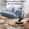 DREO Smart Fan for Bedroom,120° Vertical and 90° Oscillating Fan with Remote/Voice, 13 Inch Height Quiet Air Circulator for Whole Room, 70 ft, 4 Speeds, 5 Modes, 12H Timer, Desk Fans for Home, Office