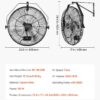 VEVOR Wall Mount Fan, 20 in Wall Mounted Hanging Fan with Mist, IP44-rated Protection, 3-Speed, Long Airflow Distance, Adjustable Rotation Angle, Powerful for Industry, Commercial, Garage, Workshop