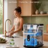 EUHOMY Nugget Ice Maker Countertop, Ready in 7 Mins, 35Lbs/24H Pebble Ice Maker Machine, Self-Cleaning Countertop Sonic Ice Makers with Ice Scoop&Basket, Pellet Ice Maker for Home, Stainless Steel