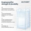 Suncast 33 Gallon Wicker-Style Hideaway Trash Can with Secure Latching Lid and Weather-Resistant Construction for Patio, Cyberspace Grey, Made in the USA Suncast 33 Gallon Wicker-Style Hideaway Trash Can with Secure Latching Lid and Weather-Resistant Construction for Patio, Cyberspace Grey, Made in the USA