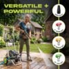 Sun Joe Electric Pressure Washer, 1.1 GPM with Foam Cannon, Turbo Nozzle, 25 Ft Hose, 35 Ft Cord, 13-Amp Power Cleaner for Outdoor Surfaces SPX7000-MAX