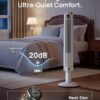 DREO Smart Tower Fan for Bedroom, 40”-45” Adjustable Height, 28 ft/s Velocity, DC Motor, 9 Speeds, 4 Modes, 90°Oscillating, Standing Fan, 20dB Quiet, 12H Timer for Home, Office, Google/Alexa, White