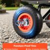 VEVOR 800LBS 7 CU.FT Poly Garden Cart Dump Wagon, Heavy Duty 4 Wheel Wheelbarrow with 10" Flat Free Tires, Yard Cart Dump Wagon with Removable Raised Sides and Quick-Release System