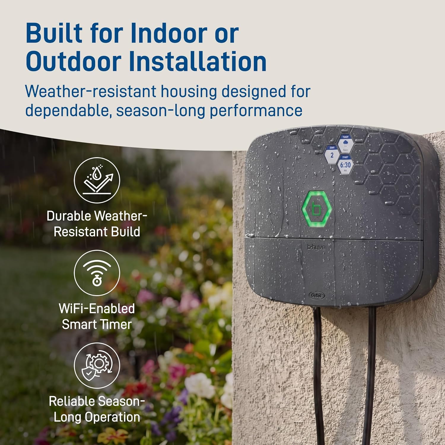 Orbit B-hyve XR Smart Sprinkler Timer - 16-Zone - WiFi-Enabled Indoor/Outdoor Irrigation Controller - App Control - Weatherproof Watering System - Multi Zone - Custom Programs - 57995 Orbit B-hyve XR Smart Sprinkler Timer - 16-Zone - WiFi-Enabled Indoor/Outdoor Irrigation Controller - App Control - Weatherproof Watering System - Multi Zone - Custom Programs - 57995 - Image 8
