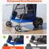 VEVOR Beach Cart, 165LBS Load Capacity, Portable Folding Beach Wagon Dolly with 10" Solid Wheel for Sand, Insulated Cooler Bag, Large Mesh Bag&Umbrella Holder for Outdoor Camping Fishing