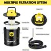 Ash Vacuum Cleaner, Pellet Stove Vacuum Cleaner with Wheeled Base & Blower Function, 800W Powerful Suction 2.6 Gallon All-in-One Ash Vacuum for Fireplaces, Pellet Stoves