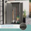 Suncast 22 Cubic Ft. Vertical Resin Outdoor Storage Shed with Lockable Double Doors, Weather-Resistant Multi-Wall Panels, Stoney Suncast 22 Cubic Ft. Vertical Resin Outdoor Storage Shed with Lockable Double Doors, Weather-Resistant Multi-Wall Panels, Stoney