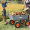 VEVOR Heavy Duty 1200lbs 7 Cu.Ft Wheelbarrow Garden Dump Cart Wagon | 2-in-1 Convertible Handle to Trailer For ATV Mower Tractor, 13in All Terrain Wheels VEVOR Heavy Duty 1200lbs 7 Cu.Ft Wheelbarrow Garden Dump Cart Wagon | 2-in-1 Convertible Handle to Trailer For ATV Mower Tractor, 13in All Terrain Wheels