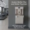Avalon Wall Mounted Water Fountain with Bottle Filling Station, High Capacity Cooling, Sensor Dispensing, Self Cleaning, Digital Bottle Counter Display, Dual Filtration, ADA Compliant Avalon Wall Mounted Water Fountain with Bottle Filling Station, High Capacity Cooling, Sensor Dispensing, Self Cleaning, Digital Bottle Counter Display, Dual Filtration, ADA Compliant
