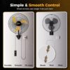 CAMMOO 20 Inch Wall Mount Fan Oscillating, 600D Oxford Cover & Wired Remote | Extended 3.3ft Wired Remote & 6.6ft Power Cord Wall Fan, 3-Speed High Velocity Wall Mounted Fan, for Garage, Workshop CAMMOO 20 Inch Wall Mount Fan Oscillating, 600D Oxford Cover & Wired Remote | Extended 3.3ft Wired Remote & 6.6ft Power Cord Wall Fan, 3-Speed High Velocity Wall Mounted Fan, for Garage, Workshop