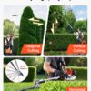 VEVOR Gas Hedge Trimmer, 2 Cycle Gas Power Handheld Hedge Trimmer, 5-in-1 63cc Cordless Weed Eater with Protective Gear Set, Includes Hedge and String Trimmer, Brush Cutter(3T & 40T Blades), Pole Saw