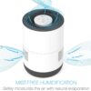 Pure Enrichment MistAire Eva - Mist-Free Evaporative Humidifier with Antibacterial Filter, 2.8-L Tank, 4 Speeds, Large Room Coverage up to 500 sq. ft., Night Light, Auto Shut-Off Timer, No White Dust