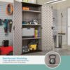 Suncast Mega Tall Storage Cabinet for Garage Organization - 31 Cu. Ft. Lockable Utility Closet with 3 Adjustable Shelves for Garden Supplies & Outdoor Tools, Multi-Wall Resin Construction, Platinum