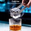 EUHOMY 2.2'' Clear Ice Cube Maker Countertop with APP, 2 Square Ice Ready in 27 Mins for Whiskey, Slow-Melting & Self-Cleaning, 110 Pcs/Day, 24H Timer, Clear Ice Maker with Ice Tong for Home/Bar