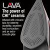 CHI Steam Iron for Clothes with Vertical Steam Burst, Lava Infused Ceramic Soleplate, 300+ Steam Holes, 1700 Watts, 3-Way Auto Shutoff, XL 10' Cord, Black