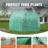 VEVOR Walk-in Tunnel Greenhouse, 9.6x6.4x6.2 ft Hoop House Greenhouse Tunnel, Plant Hot House with Galvanized Steel Frame, Green PE Cover, Roll-up Zipper Door and 6 Windows for Outdoor