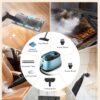 Aspiron Steam Cleaner, 293°F 58 PSI Powerful Multipurpose Handheld Steam Mop for Home Use, 21 Attachments, 50Oz Capacity, Heavy Duty Steamer for Carpets, Floors, Cars, Tiles, Crack Cleaning, Cerulean
