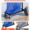 VEVOR Beach Cart with Large Wheels for Sand, 165 lbs Load Capacity, Heavy Duty Folding Beach Wagon with 12" Balloon Wheels, Storage Bag, 180° Adjustable Handlebar, Dolly for Camping Fishing Garden