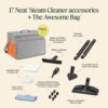 Dupray Neat Steam Cleaner with the Awesome Bag, Multipurpose Steamer for Floors, Grout & Upholstery, Chemical-Free Cleaning, Large Tank, 18-Piece Accessory Kit