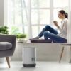 Pure Enrichment MistAire Eva - Mist-Free Evaporative Humidifier with Antibacterial Filter, 2.8-L Tank, 4 Speeds, Large Room Coverage up to 500 sq. ft., Night Light, Auto Shut-Off Timer, No White Dust