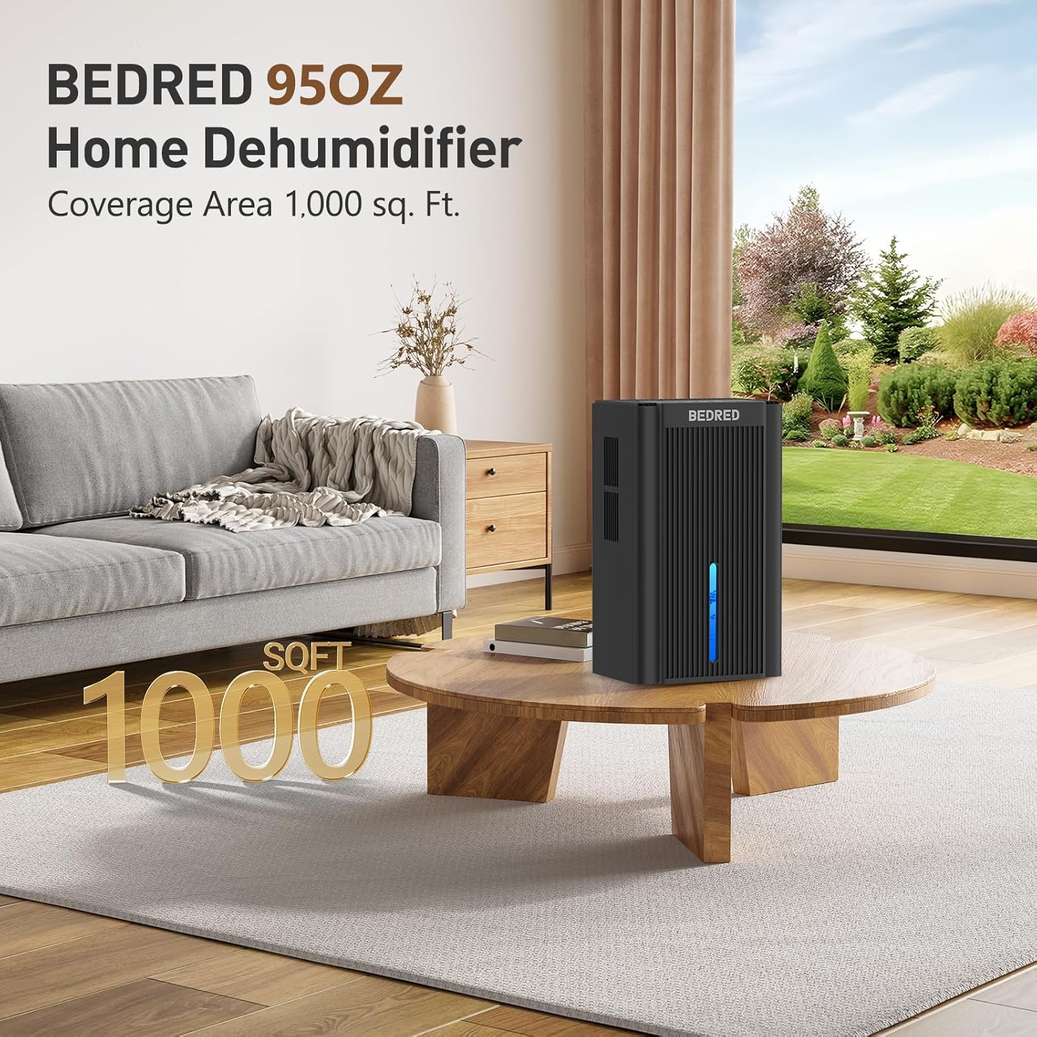 BEDRED Dehumidifier, 95OZ Dehumidifier for Home 1000 sq ft - Quiet with Auto Shut Off & Relaxing 7 Color Ambient Light, Ideal for Livingroom, Bedroom, Basement (Black) BEDRED Dehumidifier, 95OZ Dehumidifier for Home 1000 sq ft - Quiet with Auto Shut Off & Relaxing 7 Color Ambient Light, Ideal for Livingroom, Bedroom, Basement (Black) - Image 2