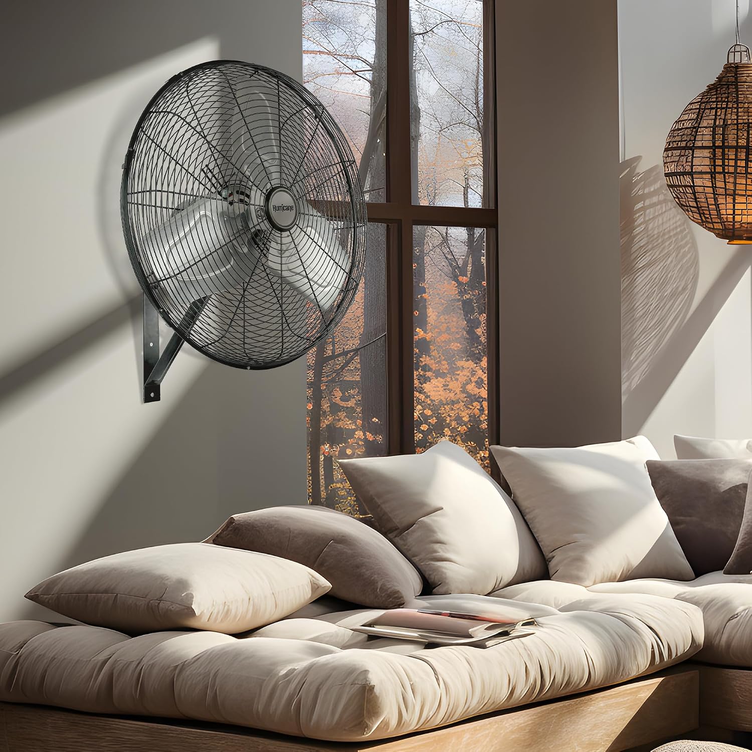 Hurricane 30" Pro Commercial Grade Oscillating Wall Mount Fan, Black - Heavy-Duty All-Metal Corded Electric Air Cooling Unit for Home, Garage, Greenhouse, or Workshop Hurricane 30" Pro Commercial Grade Oscillating Wall Mount Fan, Black - Heavy-Duty All-Metal Corded Electric Air Cooling Unit for Home, Garage, Greenhouse, or Workshop - Image 4