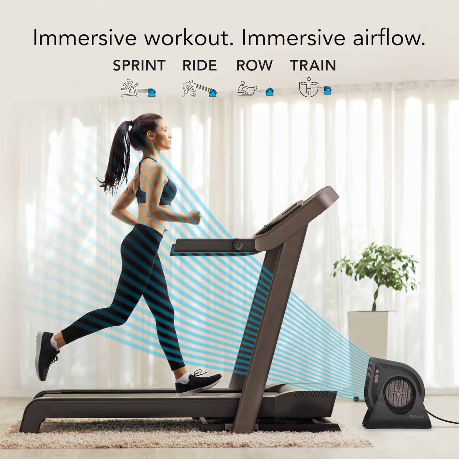 Vornado FLY MAX High Velocity Floor Fan, 4 Speed Settings, 180° Adjustable Tilt, Remote Control, 2300 FPM, Powerful Airflow, Fitness Cooling for Gym, Workout, and Training, Black Vornado FLY MAX High Velocity Floor Fan, 4 Speed Settings, 180° Adjustable Tilt, Remote Control, 2300 FPM, Powerful Airflow, Fitness Cooling for Gym, Workout, and Training, Black - Image 3